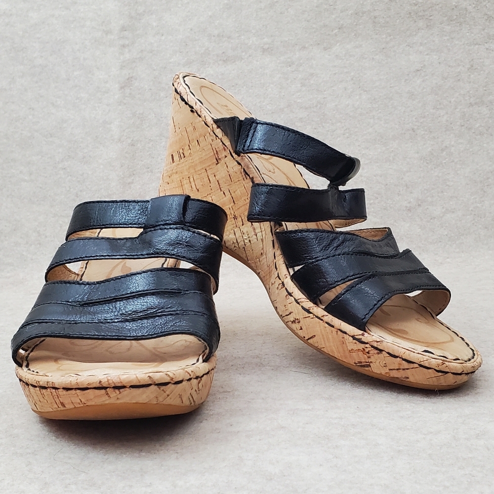 Born Rosen Leather Cork Wedge Sandal | Women's 11M
